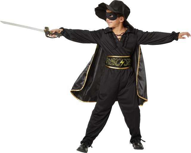 tectake Jungenkostüm Zorro, Fantasy, Schwarz, Plüsch / Textil - Bild 1