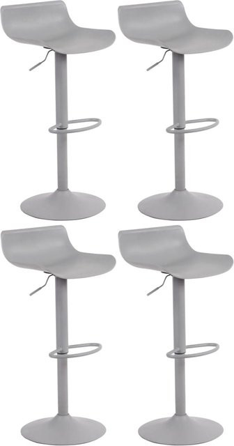 DELUKE Barhocker 4er Set JUTO in Grau, höhenverstellbare Barstühle mit Lehne aus Kunststoff und Metall, B/T/H: 43 x 44 x 68,5-94 cm - Bild 1