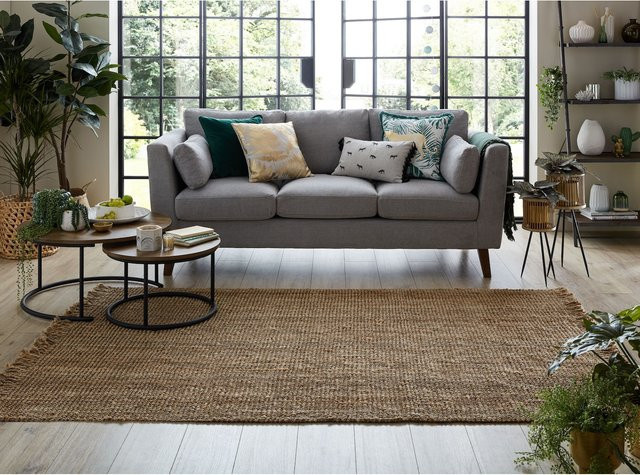 Jute-Teppich uni Braun Kadima Design B/T: 200 x 290 cm - Bild 1