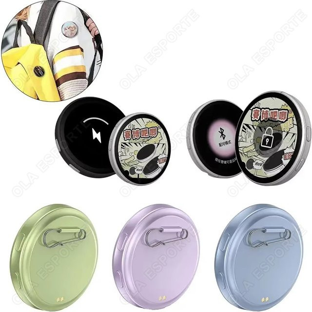 Ola Esporte Anime E-Badge Display Pin – Dynamisches elektronisches Smart-Cyber-Abzeichen in Schwarz und Multicolour - Bild 1