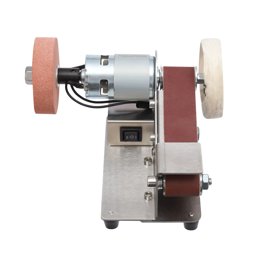 CNCEST Elektrischer Bandschleifer 150 W mit 775 Motor, 7-stufig einstellbarer Polierer in Rot/Silber inklusive 20 Schleifbändern (30 x 330 mm) - Bild 2