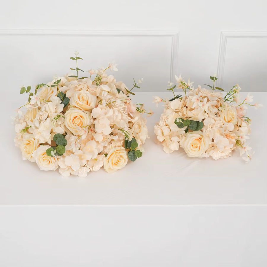 Uflower Künstliche Orchideen-Blumenkugel in Champagner-Beige für Hochzeitsdekoration und Tischdekoration, Durchmesser: 45 cm - Bild 2