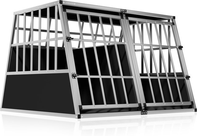 Cadoca Hundetransportbox XXL in Silber aus Aluminium und MDF, B/T/H: 97 x 90 x 70 cm - Bild 1