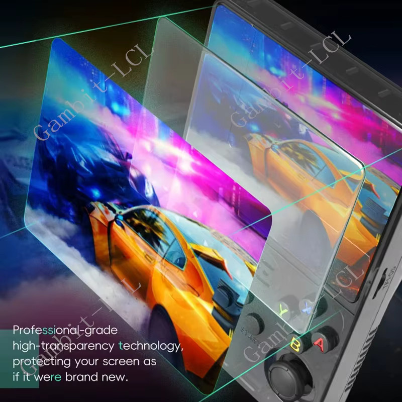 Anbernic RG DS Displayschutzfolie aus 9H HD gehärtetem Glas, transparent, 4 Zoll - Bild 4