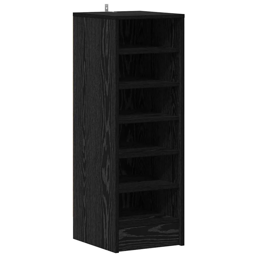 vidaXL Schuhschrank Eiche Schwarz modern aus Holzwerkstoff, B/T/H: 32 x 35 x 90 cm - Bild 2