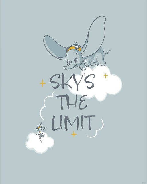 Komar Disney Dumbo Sky's the Limit Poster Blau B: 40 cm, H: 50 cm - Bild 1