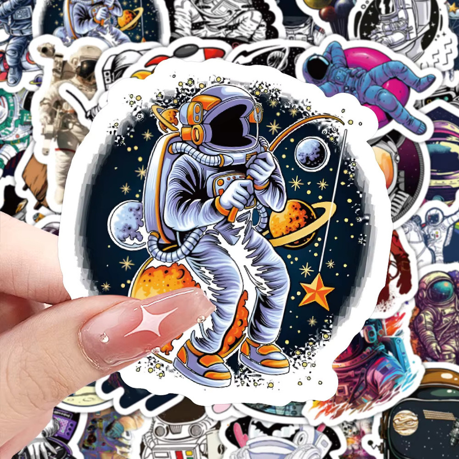 60-teiliges Astronauten Aufkleber-Set aus Papier in Multicolour von Anime Worlds Store - Bild 6