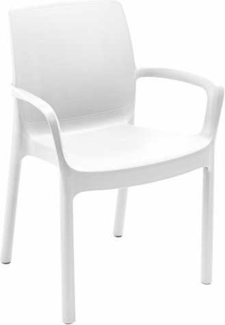 PROGARDEN Stapelsessel Lord aus Polypropylen in Weiss, B/T/H: 60,5 x 82,0 x 110,0 cm - Bild 1