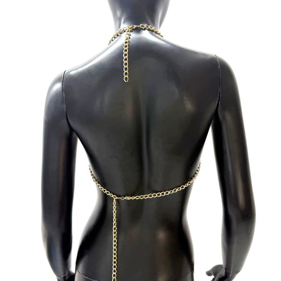 XIGUO Körperkette, Perle, Metall, Gold, Damen - Bild 3