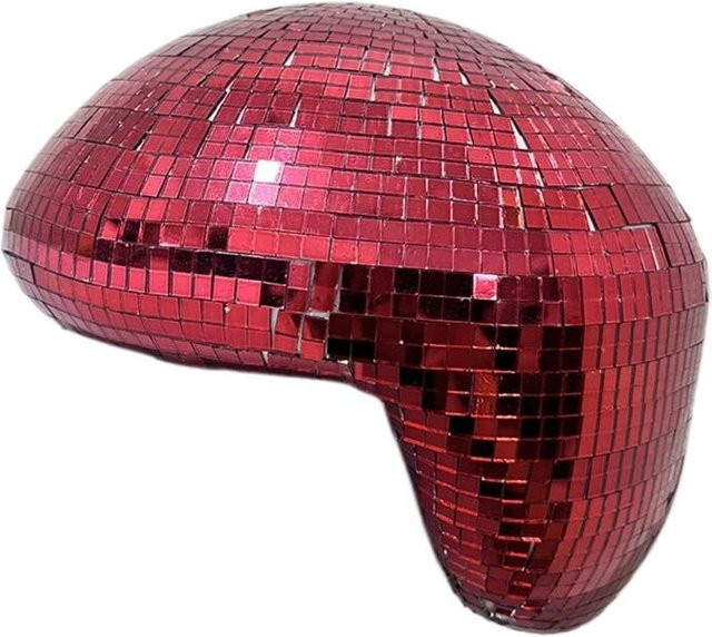Schmelzende Discokugel-Dekoration in Rot als reflektierende Tischdekoration für Schreibtisch und Regal - Bild 1
