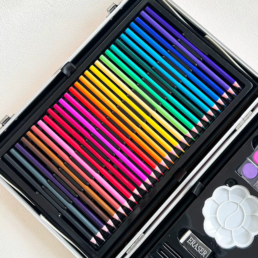 Aquarell-Stift-Set mit rosa Pferdemotiv in einer Aluminium-Box für Kinder - Bild 4