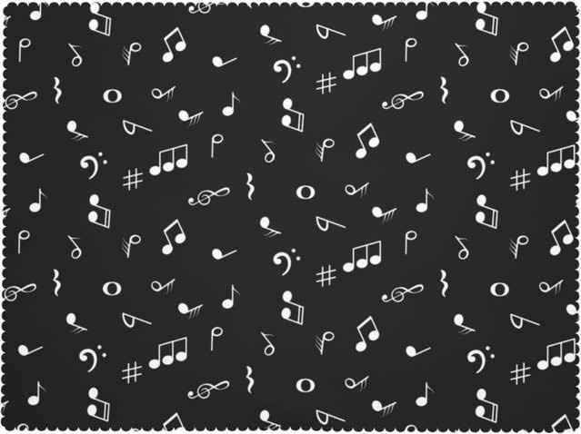 JMG Household Supplies Noten Tischdecke in Schwarz-Weiß, Rechteckige Polyester Tischdecke mit Musik-Design, B/T: 100 x 160 cm - Bild 1