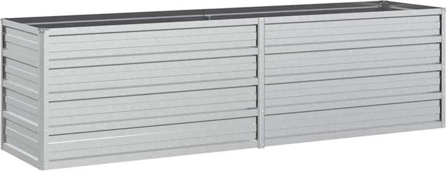 DELUKE Hochbeet OSKAR aus verzinktem Stahl in Silber, B/T/H: 160 x 40 x 45 cm - Bild 1