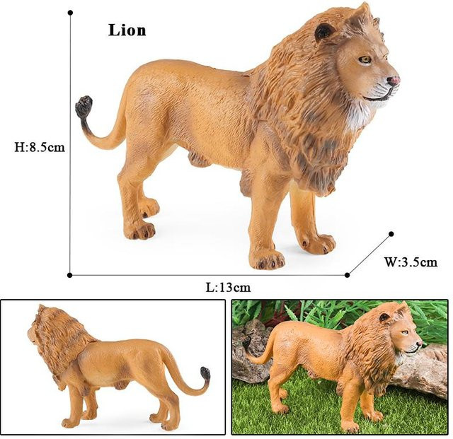 Oenux Wildtiere Löwe Tiger Yak Antilope Krokodil Zebra Panther Modell Figuren ab 3-6 Jahre - Bild 1