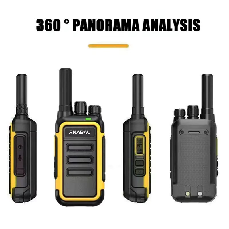 Rnabau F1 Walkie-Talkie Tragbares Zweiwege-Funkgerät UHF Transceiver-Set in Schwarz-Gelb - Bild 3