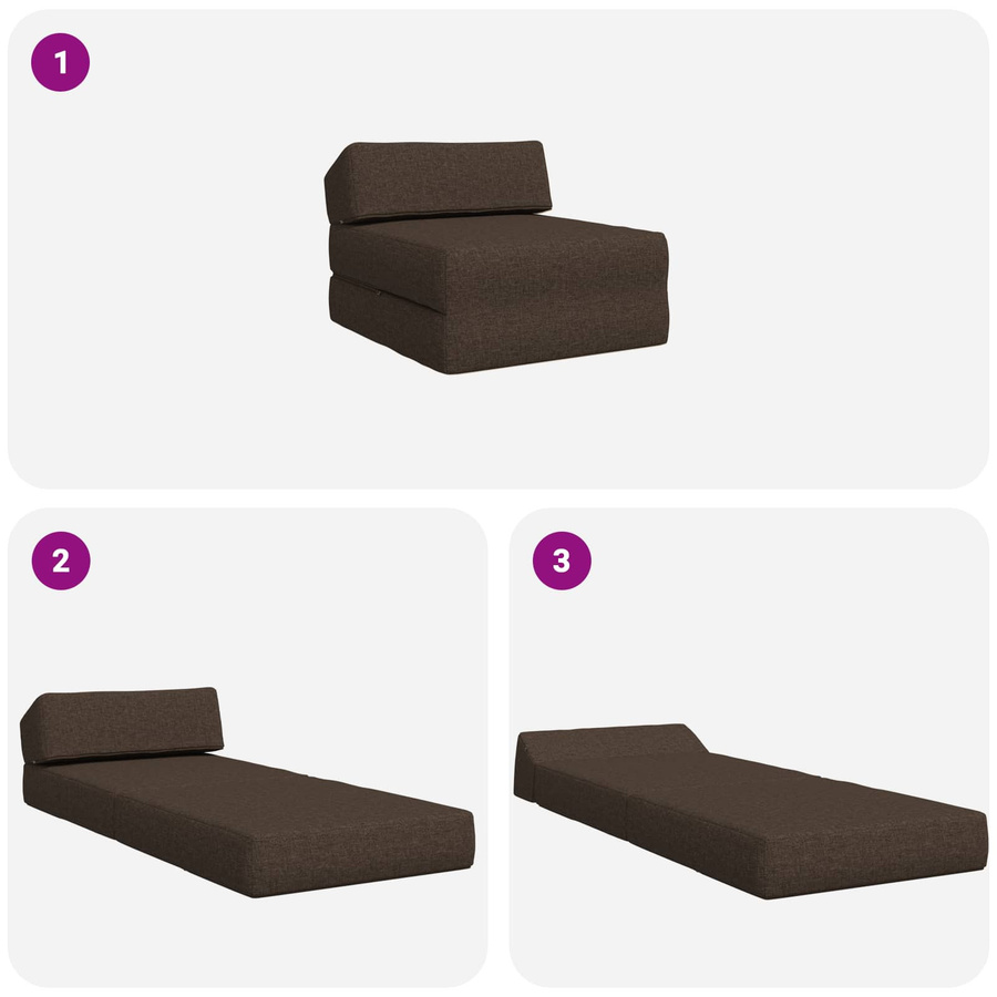 VD Home Furnishing Klappsofa Bett in Taupe aus Stoff, B/T/H: 60 x 70 x 41 cm - Bild 6