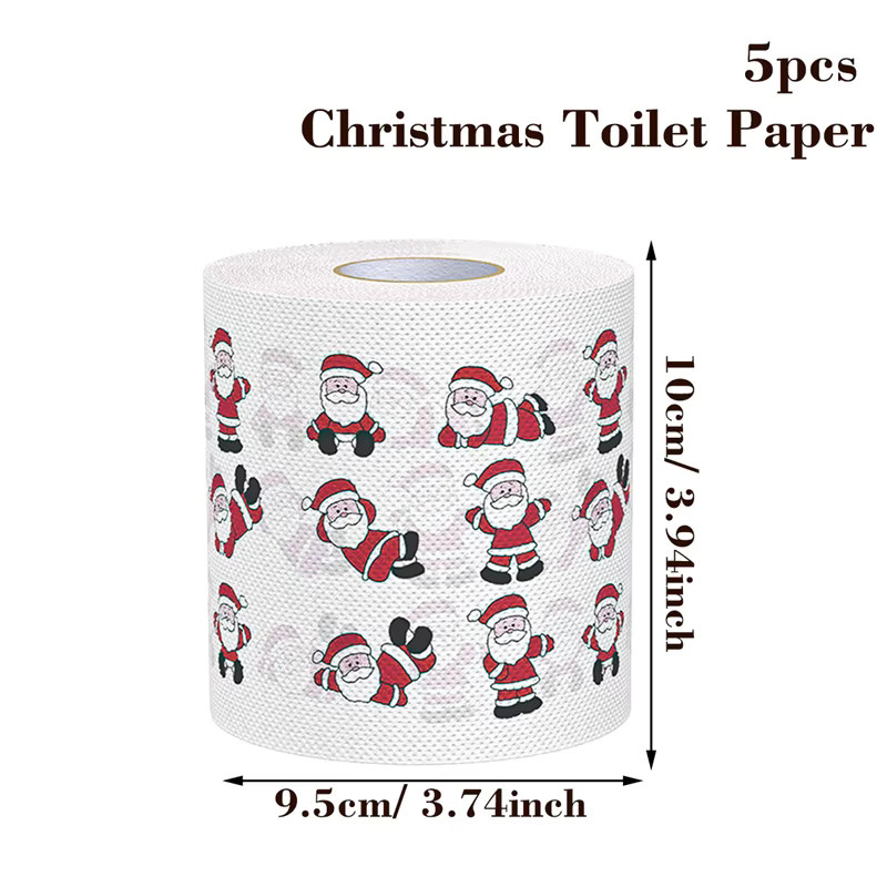 Dekorative Toilettenpapierrollen für Weihnachten und das neue Jahr 2026 in Weiß - Bild 4