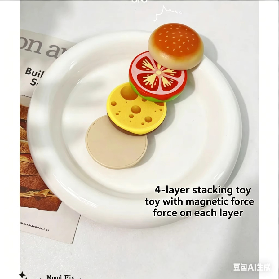 soulbao Magnetisches Stapelbares Fidget-Gadget, Burger-Design - Bild 5