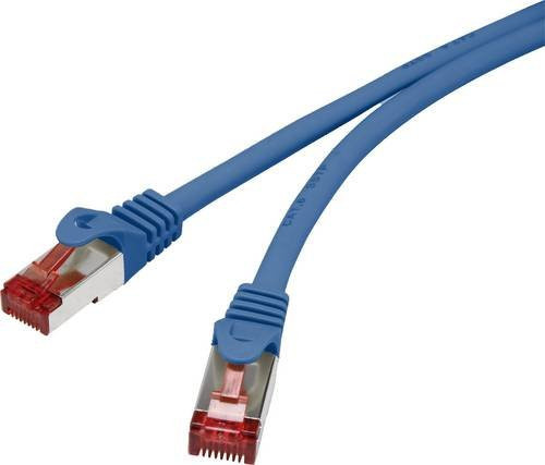 Renkforce RF-4737384 RJ45 Patchkabel CAT 6 S/FTP Ethernet LAN, Blau, Länge: 0,15 m - Bild 1