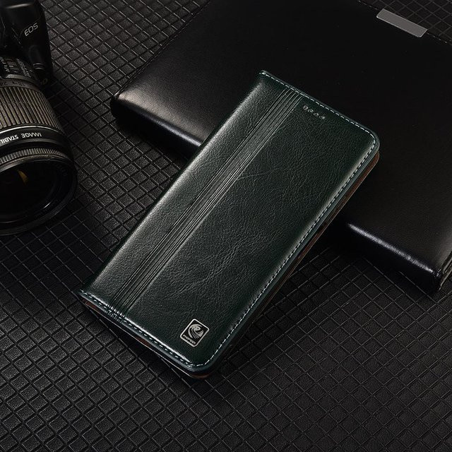 Sony Klapphülle aus echtem Leder mit Kartenhalter für Xperia XZ XZ2 XZ3 XA XA1 XA2 Plus Ultra in Grün - Bild 1