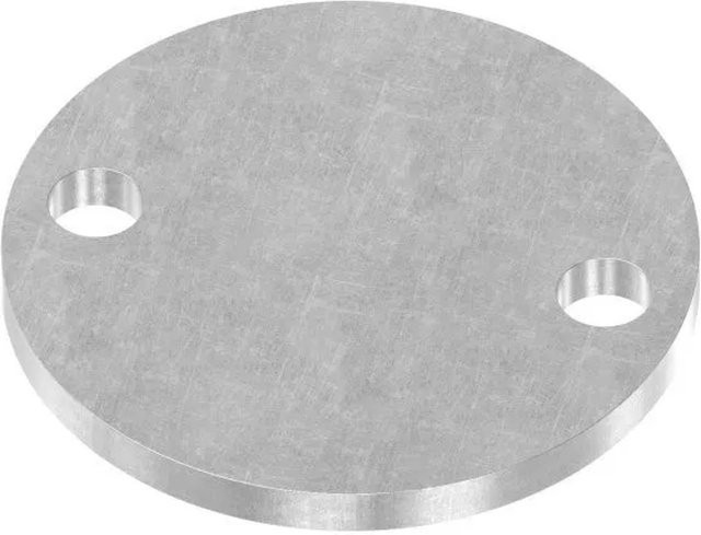 FeNau Ankerplatte aus Stahl in Silber, Durchmesser: 80 mm, Dicke: 6 mm, mit 2 Bohrungen Ø 11 mm, S235JR - Bild 1