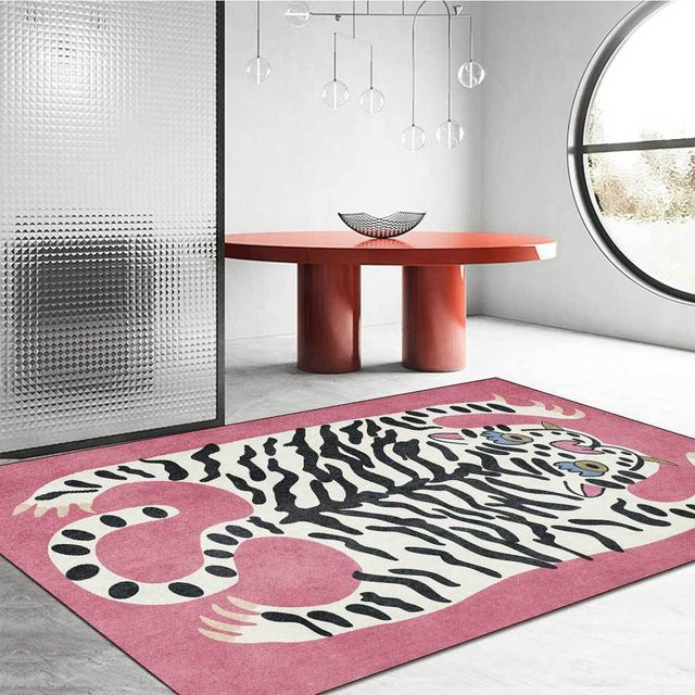 Moderner Cartoon Teppich aus Kristall-Samt in Grün mit rutschfester Unterseite für Wohnzimmer und Schlafzimmer - Bild 1