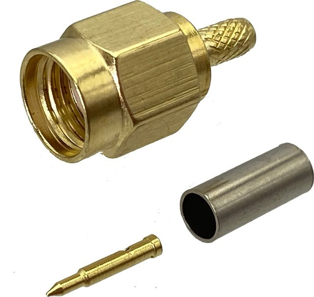 10 Stück SMA Stecker Männlich Crimp für RG174 RG316 LMR100 Kabel, Gerade RF Koaxial Adapter in Gold - Bild 1