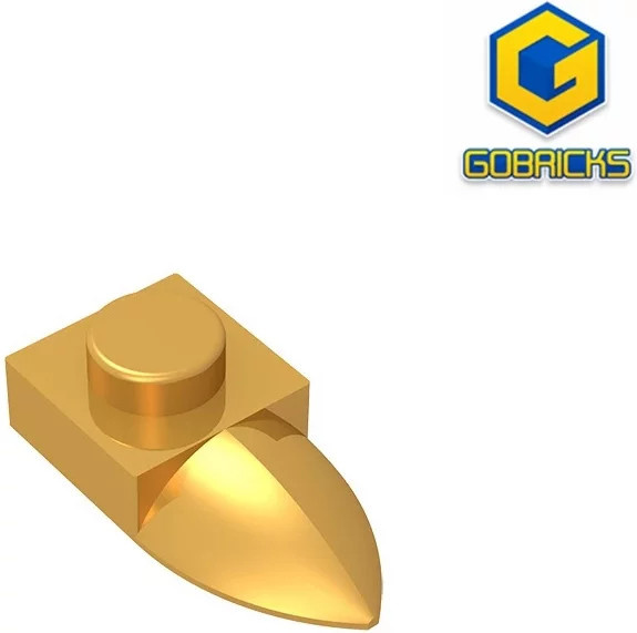 Gobricks GDS-870 Modifizierter 1 x 1 mit horizontaler Zahn, Zubehör, Gelb - Bild 1