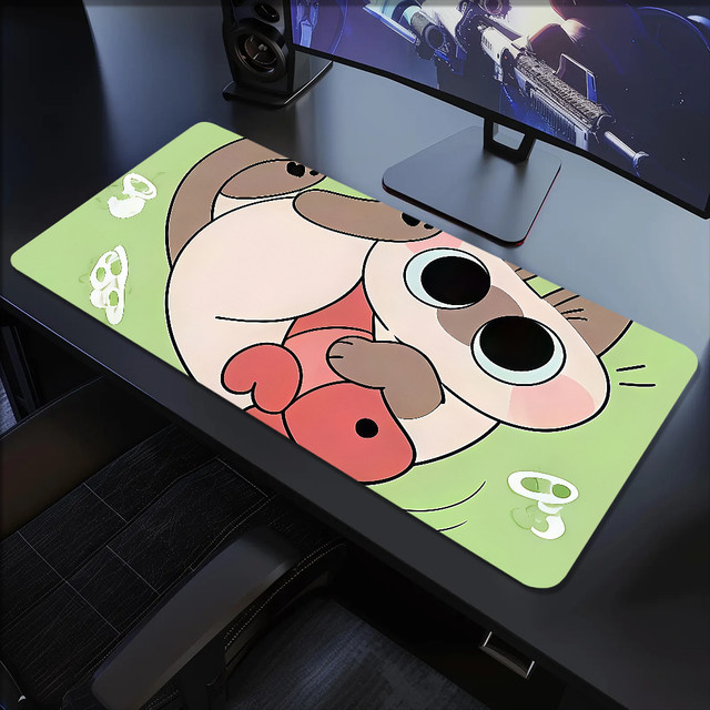 Azukisan Mauspad Lockedge mit niedlichem Katzenmotiv in Multicolour, rutschfestes großes Schreibpad für Gaming und Büro - Bild 1
