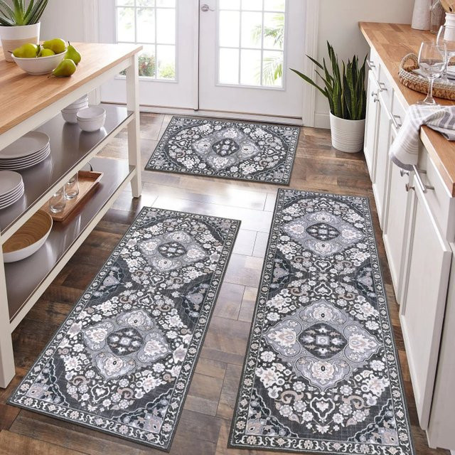 VIKAMA Bohemian Küchenläufer in Multicolour, rutschfeste und maschinenwaschbare Bodenmatte im orientalischen Design für Küche und Flur - Bild 1
