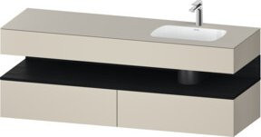Duravit Einbauwaschtisch-Möbel-Set Qatego in Weiß und Taupe Matt, B/T/H: 160 x 50 x 60 cm - Bild 1