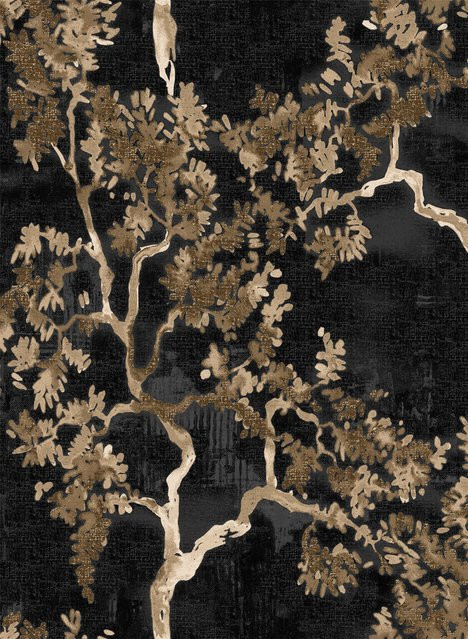 Coordonne Tapete Willow Poem in Onyx mit botanischem Motiv aus Vlies - Bild 1