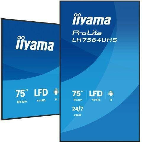 Iiyama ProLite LH7564UHS-B1AG Public Display LCD 4K UHD VA mit Wi-Fi in Schwarz - Bild 1
