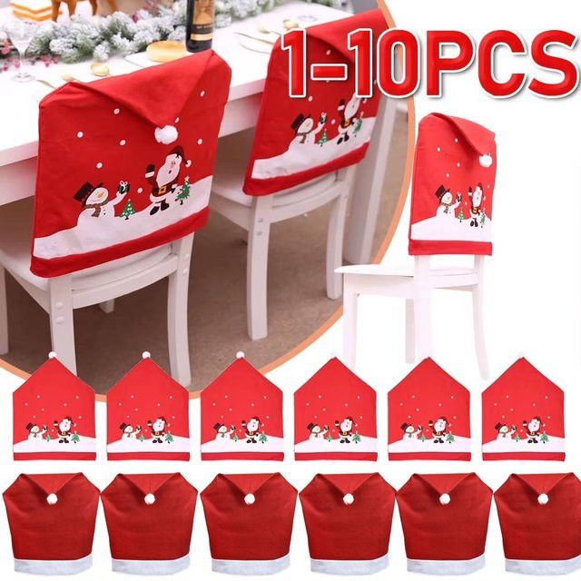 APWIKOGER Weihnachtsmann Hut Stuhlbezug als Weihnachtsdekoration für dein Zuhause - Bild 1