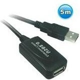 MicroConnect Active USB 2.0 Verlängerungskabel USB A Stecker auf USB A Buchse Schwarz 5 m - Bild 1