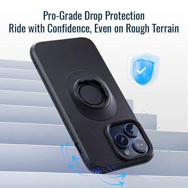 Stoßfeste iPhone Hülle mit Quad-Style Lock-in Design für Bike und Moto Mount, Farbe: Schwarz - Bild 4