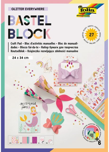 folia Bastelblock Glitter Everywhere Papier Bunt - Bild 1