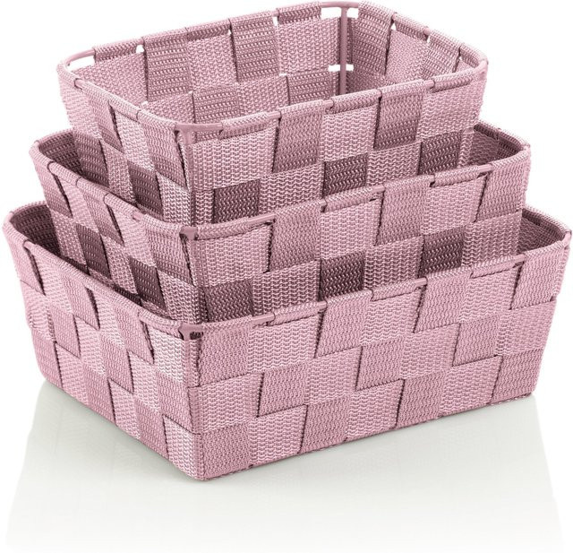 Korb-Set ALVARO von Kela in Pink aus Kunststoff und Metall mit offener Webstruktur - Bild 1
