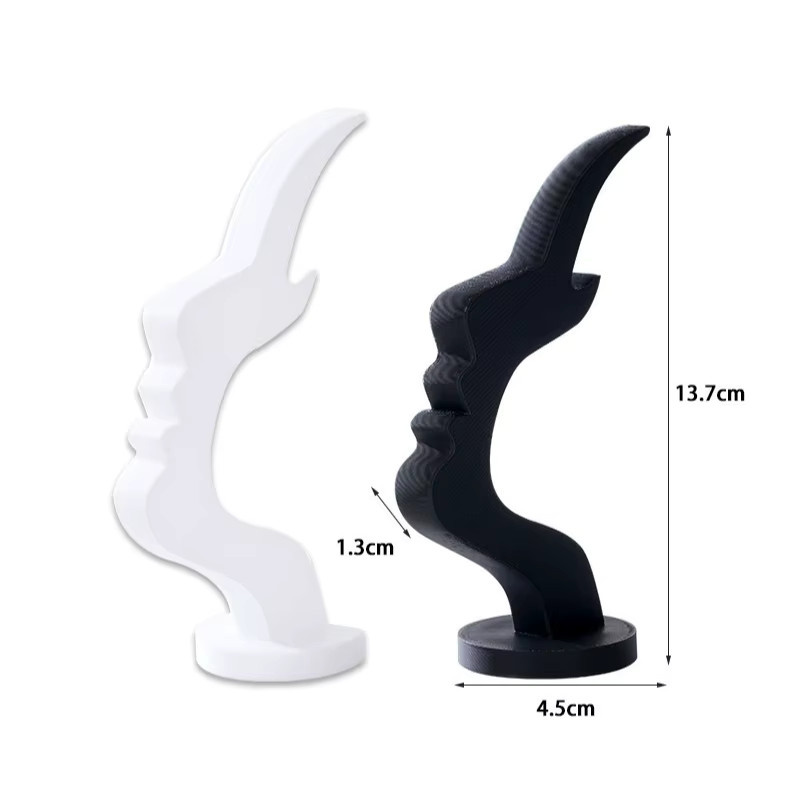 Minimalistischer Brillenhalter mit seitlichem Gesicht von DUTRIEUX aus Kunststoff in Schwarz oder Weiß für den Schreibtisch oder Nachttisch - Bild 4