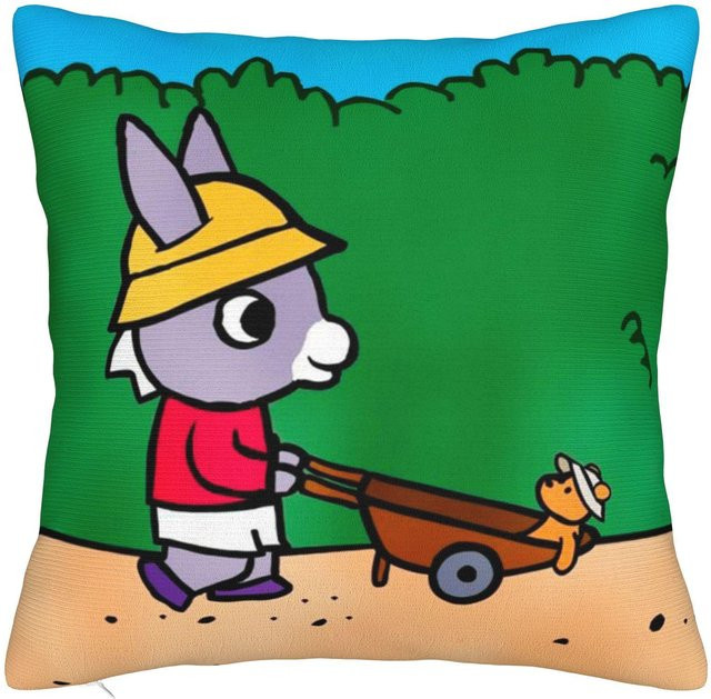 JMG Clothing Trotro Cartoon Quadratische Kissenbezüge aus Polyester, Mehrfarbig, B/B: 45 x 45 cm - Bild 1