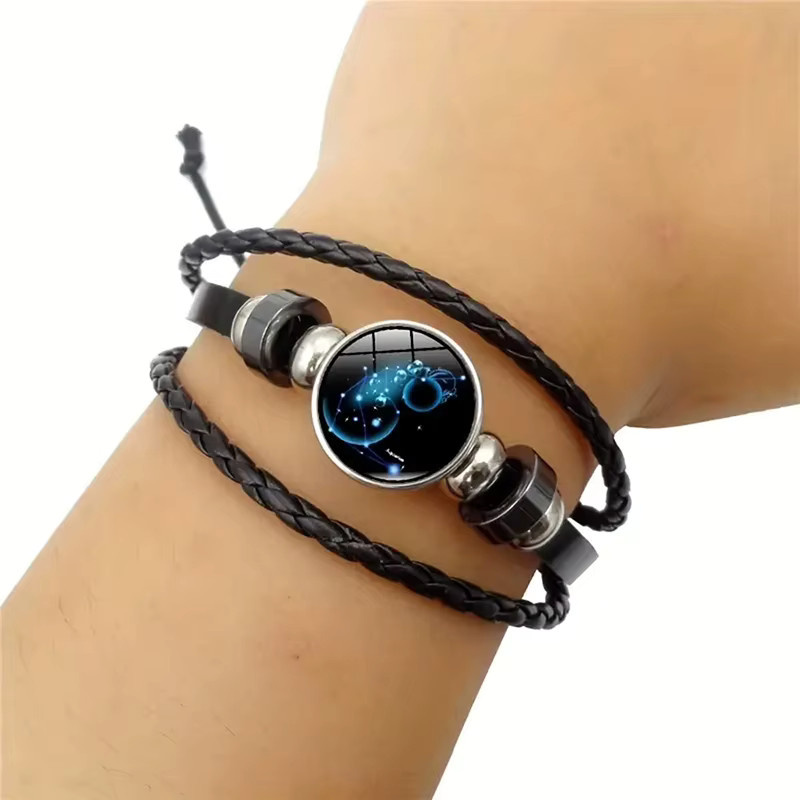 konminry Lederarmband, Vintage, Schwarz, Unisex - Bild 3