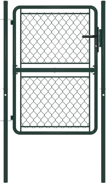 vidaXL Gartentor aus Stahl in Grün mit Drahtgeflecht B: 100 cm, H: 125 cm - Bild 1