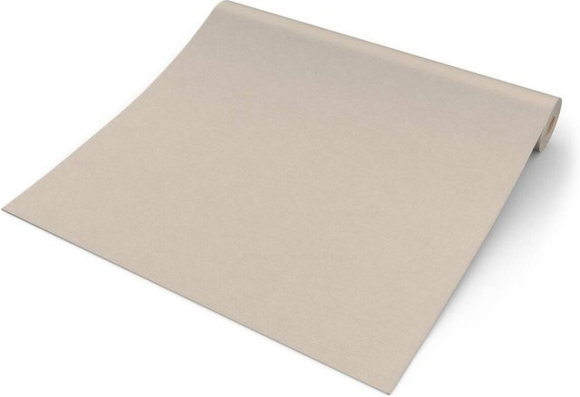 A.S. Création Vliestapete Uni Hellgrau mit Leinen-Design und Vinyl-Struktur, Breite: 53 cm, Länge: 1005 cm - Bild 1