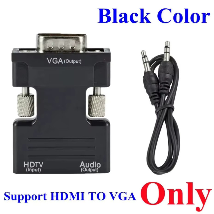 PzzPss HDMI auf VGA Adapter mit Audiokabel in Schwarz - Bild 4