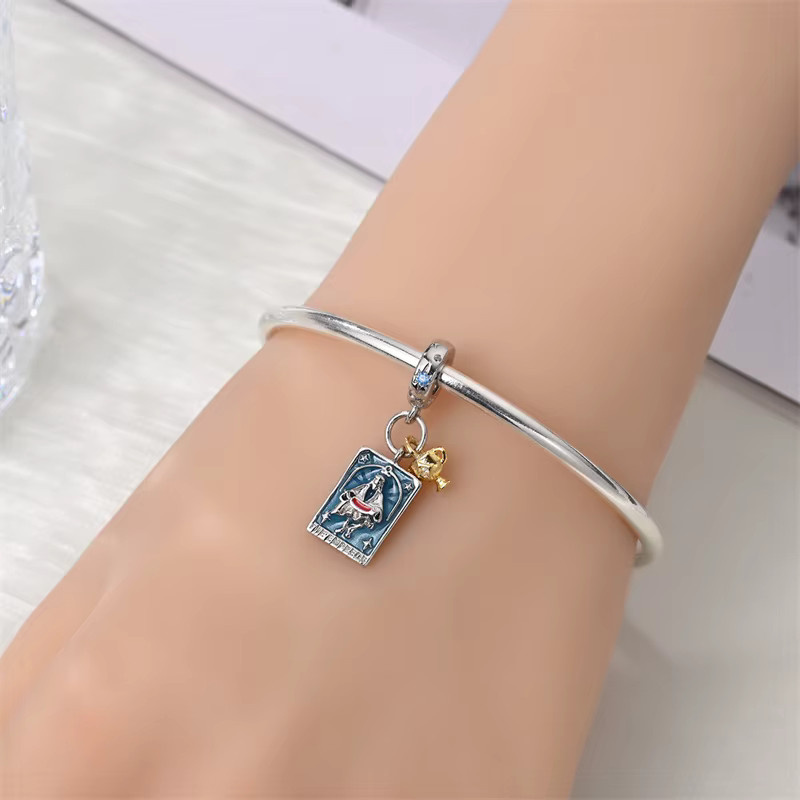 Qikaola Charms Anhänger, 925 Silber, Stern Mond Sonne, Unisex - Bild 2