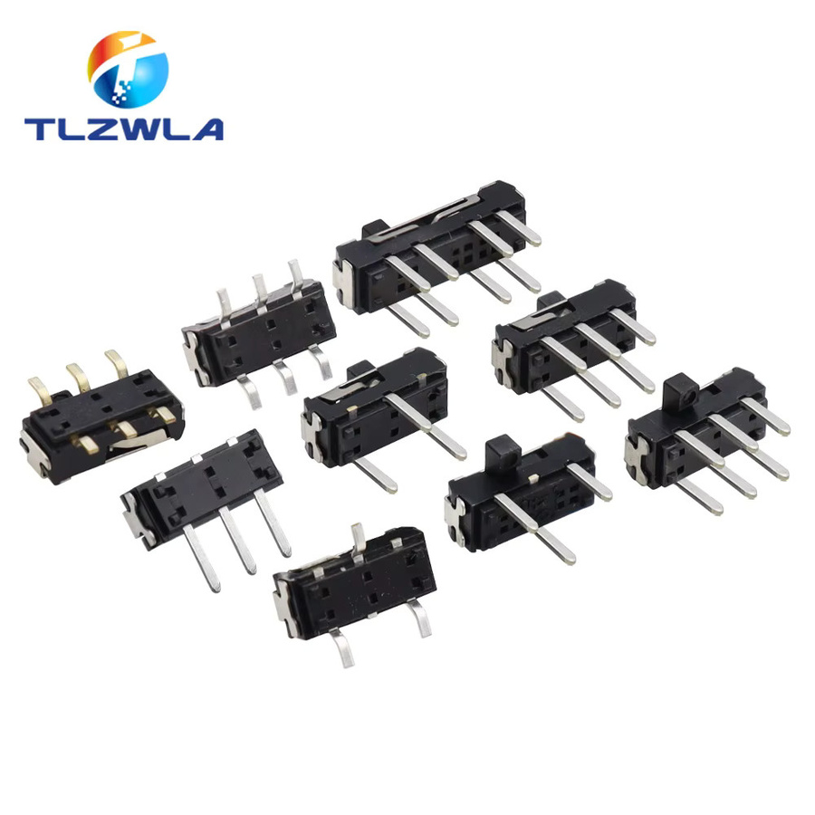 10er Set TLZWLA Micro-Power Schiebeschalter, horizontaler Kippschalter in Schwarz - Bild 2