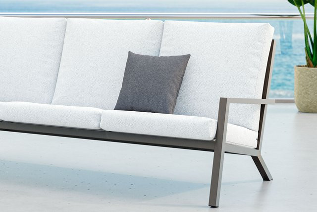 OUTFLEXX Kissen aus Polyester, grau, B/T/H: 45 x 45 x 45 cm, wasserabweisend und fleckenresistent - Bild 1