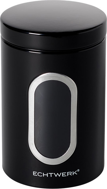 ECHTWERK Vorratsdose single, schwarz, zylinderförmig, 1,4 l, B: 11 cm, T: 18 cm, H: 18 cm - Bild 1