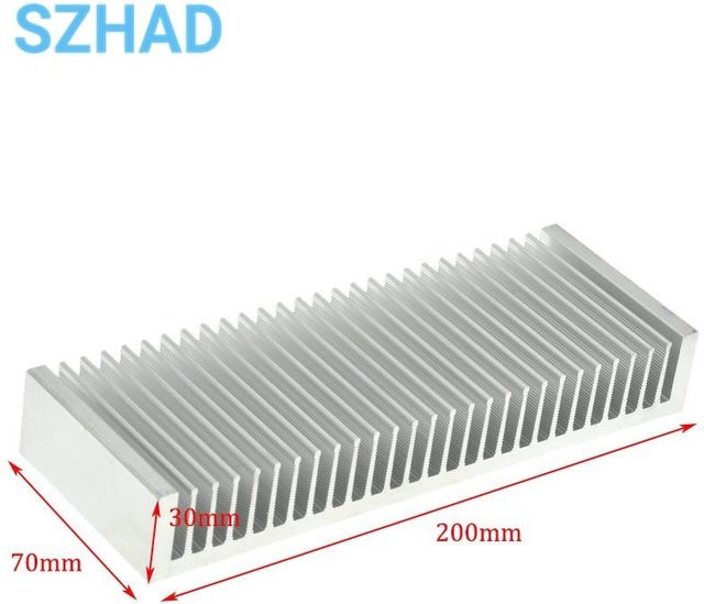 SZYTF Aluminium-Kühlkörper in Silber, B/T/H: 200 x 70 x 30 mm - Bild 1