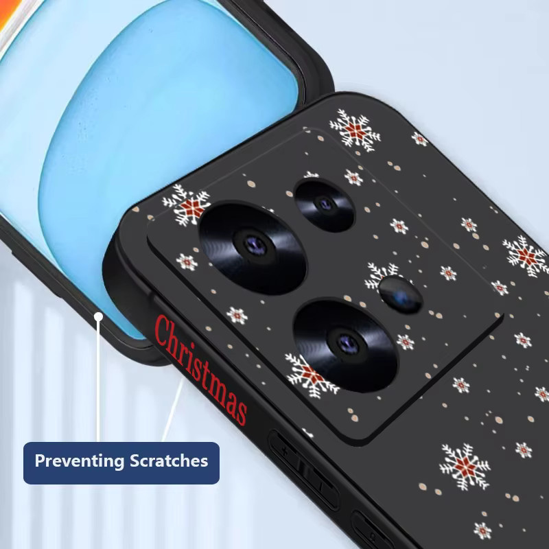Stoßfeste Handyhülle mit Weihnachtsmuster für Xiaomi Redmi Note 14 13 Pro Plus 5G 14 13 12 Pro 4G 11 Pro 5G in Blau mit Lanyard-Abdeckung aus weichem TPU - Bild 3
